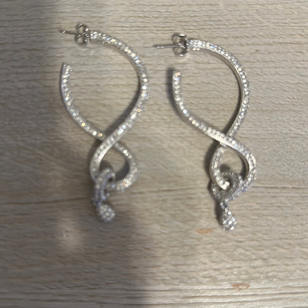 twisted cubic zirconia earrings
